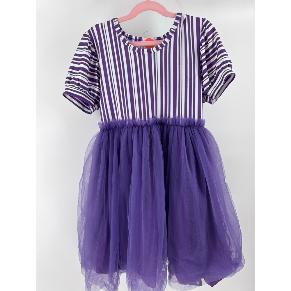 Whitydarling Tulle Skirt Striped Dress Kids 6-8 Purple Dapper Dans